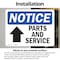 Signmission Parts And Service (Up Arrow) Sign With Symbol, 5 in W x Rectangle, Vinyl Decal OS-2PACK-NS-D-35-L-17137 - alternate 3